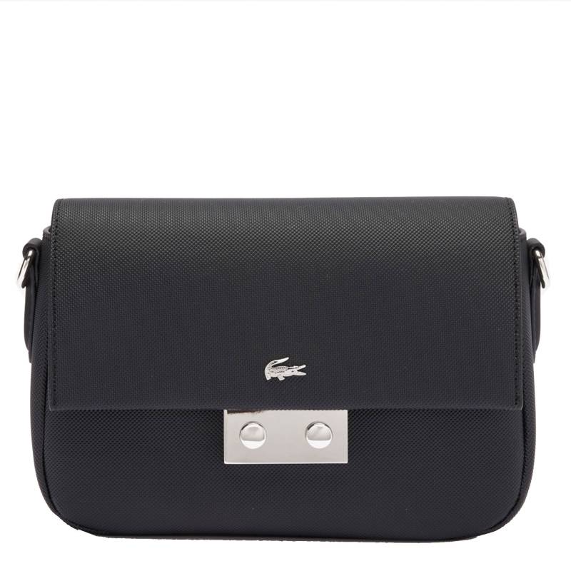 Sac bandoulière à rabat Lacoste Daily City NF4757DZ-000, couleur noir, vue de face