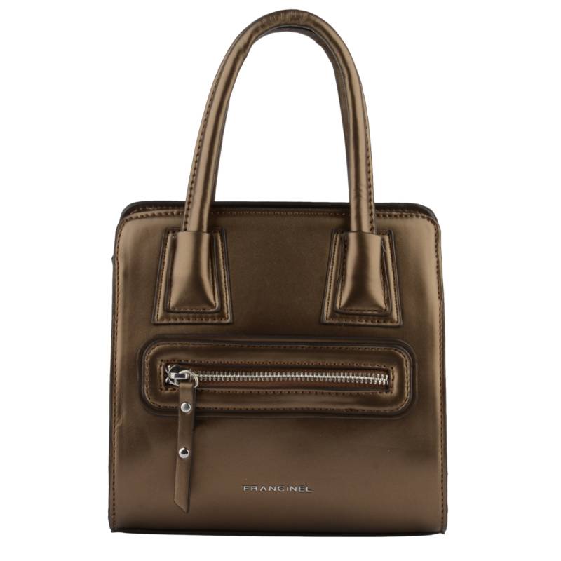 Sac porté main Francinel zippé Yvonne 292355BRO couleur bronze, vue de face