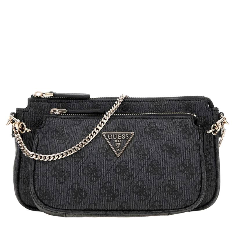 Mini sac Guess bandoulière Noelle logo 4g HWBG7879710CLO noir multi vue de face