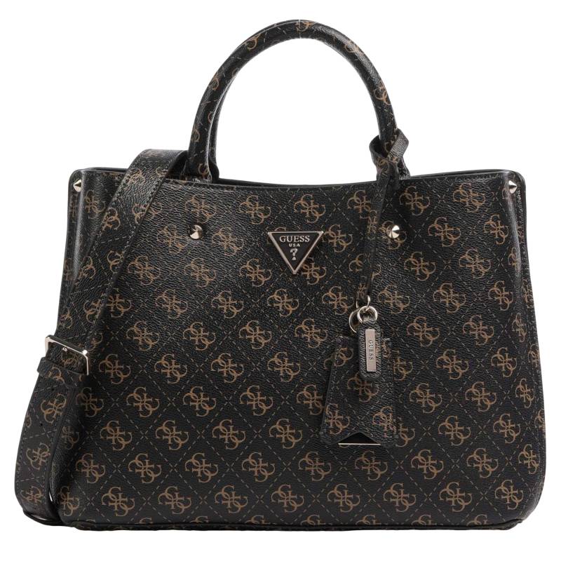 Sac porté main/bandoulière Guess logo 4G Meridian HWQG877806NBL couleur brun foncé, vue de face