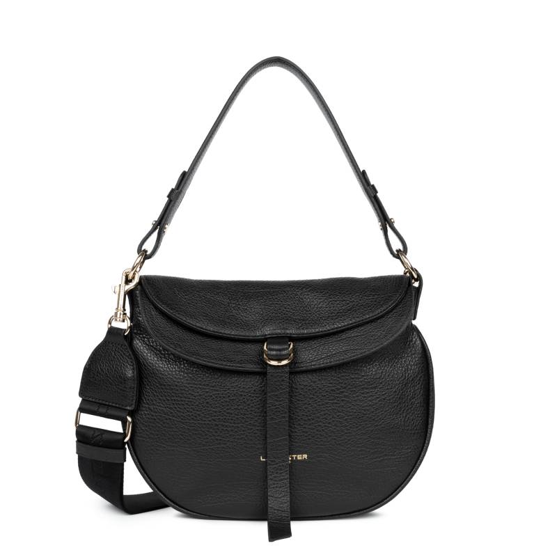 Sac besace à rabat aimanté Lancaster Dune Gaia 529-100-NOIR, couleur noir, vue de face