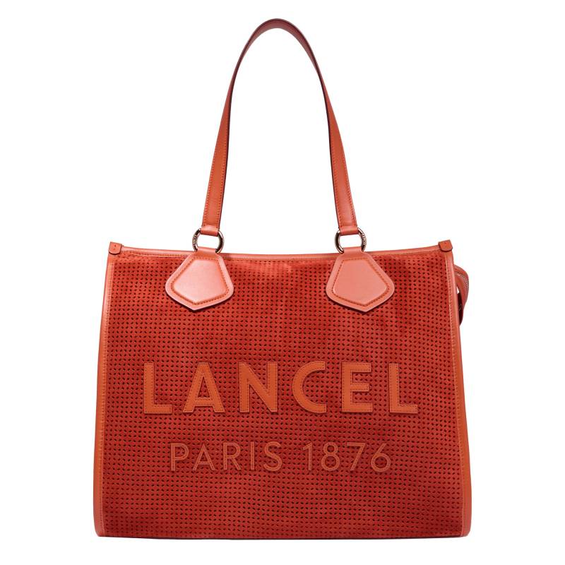 Sac cabas Lancel zippé L effet lisse A13207 FE couleur vermeil, vue de face