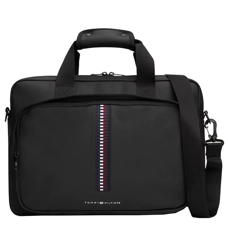 Sacoche pour ordinateur portable Tommy Hilfiger Corporate AM0AM12728BDS couleur noir, vue de face