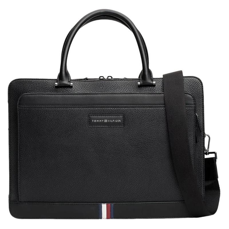 Sacoche Tommy Hilfiger ordinateur portable TH Business AM0AM12710 BDS couleur noir, vue de face