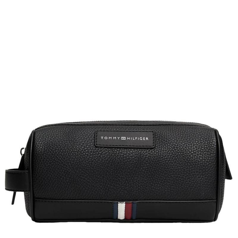 Trousse de toilette Tommy Hilfiger effet grainé TH business AM0AM12778 BDS couleur noir, vue de face