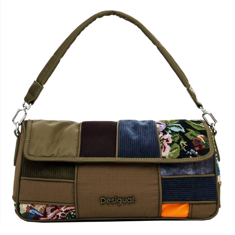 Mini sac porté main/travers Desigual Camo patch 24WAXA09 4086 couleur vert, vue de face