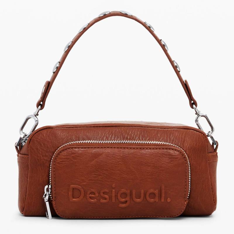 Sac bandoulière Desigual multi-poches zippé 24WAXP3326064 couleur Marron