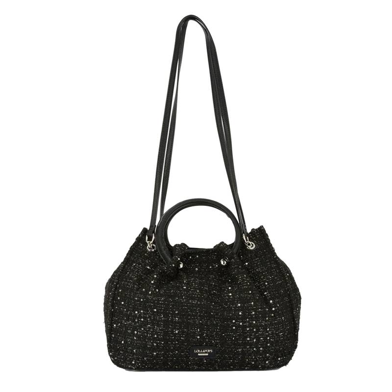 Sac shopper porté épaule Lollipops O-gemma S269591 N0AX, couleur noir, vue de face