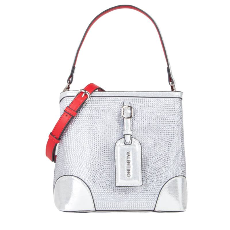 Sac seau Valentino bags effet brillant étiquette VBS8GW34 040 couleur Argent, vue de face