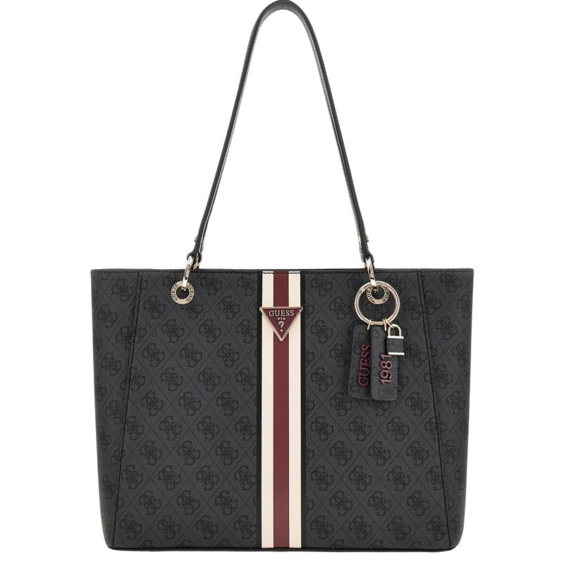 Sac cabas effet grainé fermeture éclair Guess Noelle HWSS7879250 CLO, couleur noir, vue de face