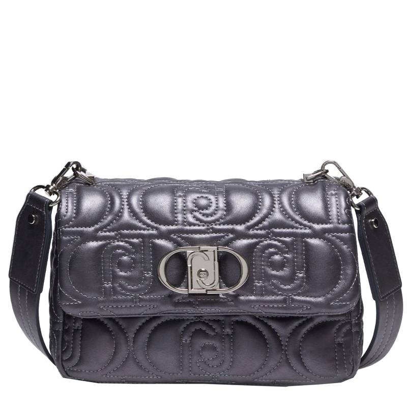 Sac bandoulière Liu Jo effet matelassé Better AF4187E0449 04020 couleur anthracite, vue de face