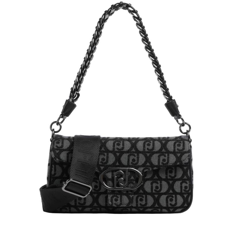 Sac porté épaule Liu Jo imprimé logo Rubino AF4249T6438 Y9679 couleur noir, vue de face