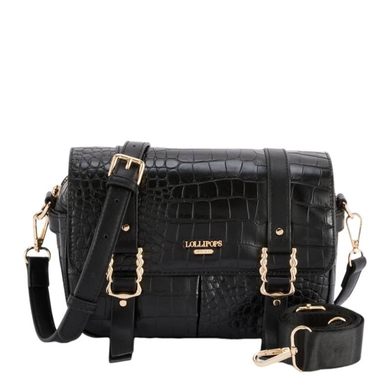 Sac bandoulière  lollipops effet crocodile Olizy S270346 N0DX couleur noir, vue de face