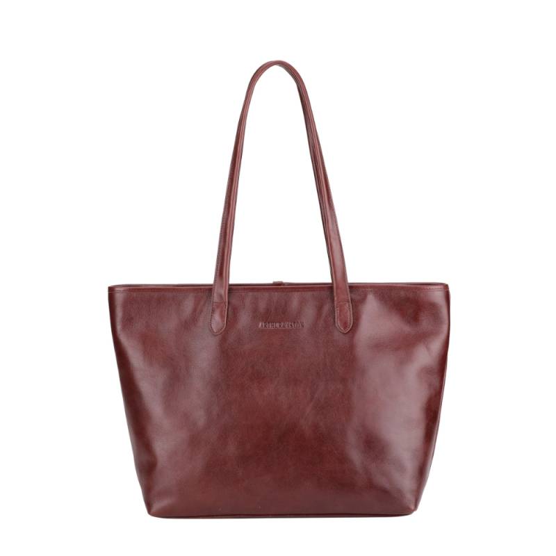 Sac shopping Arthur & Aston Edith en cuir A123-01GM C couleur châtaigne, vue de face