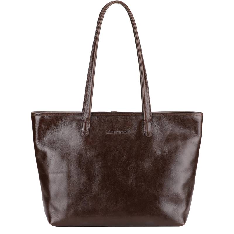 Grand sac shopping Arthur & Aston Edith en cuir A123-01GM-J Café (Marron foncé)