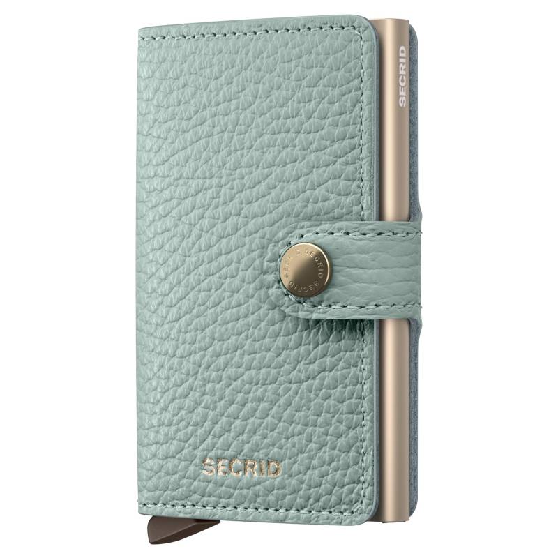 Porte-cartes Secrid Miniwallet Pebble cuir grainé MPE-SEA GREEN Vert d'eau