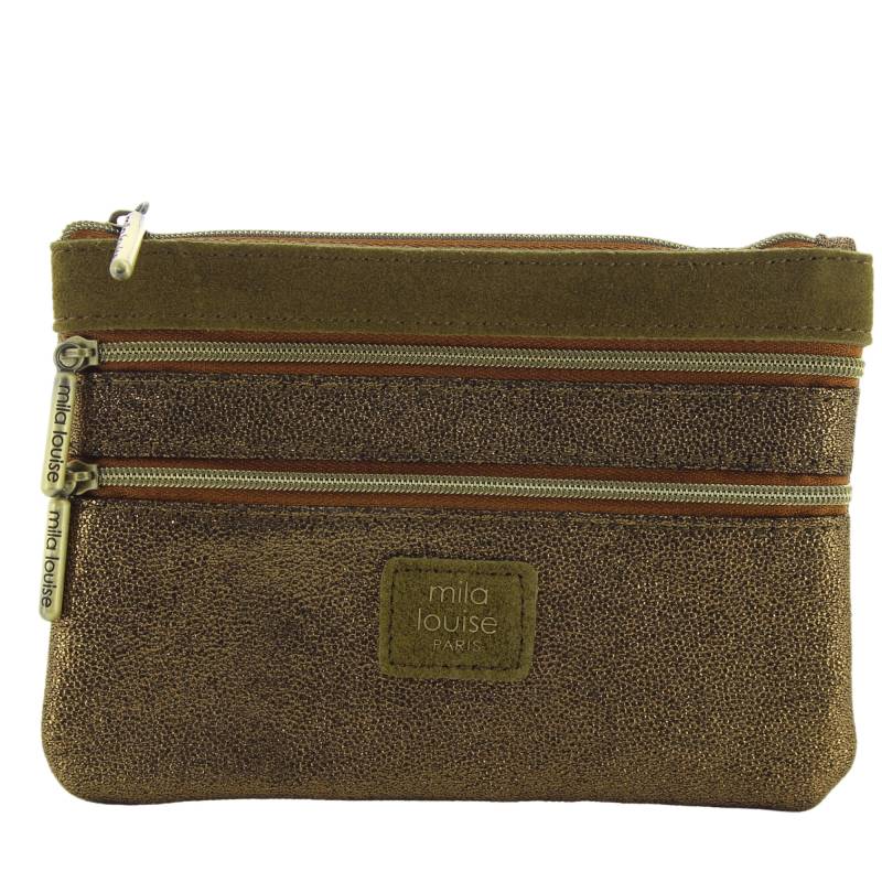 Petite pochette Mila Louise Pair AR4 effet irisé 16062AR4 AR4 47 couleur kiwi, vue de face