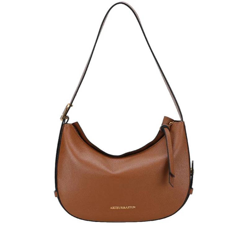 Sac porté épaule format demi-lune Arthur & Aston Raquel A181-03-C Biscuit (marron)