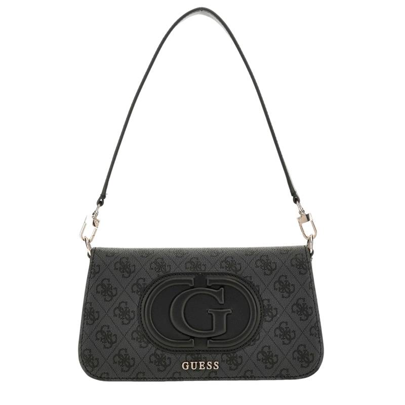 Mini sac d'épaule Guess imprimé logo 4g  eco mietta HWESG951320 CGK couleur noir multi, vue de face