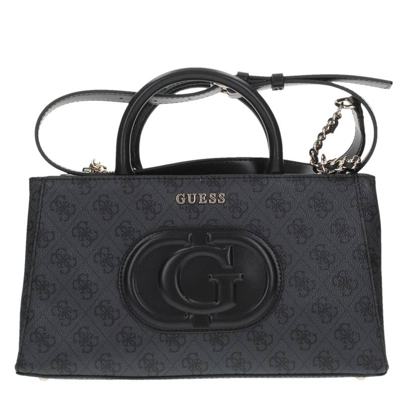 Sac porté main Guess imprimé logo  HWESG951305 CGK  couleur noir multi, vue de face