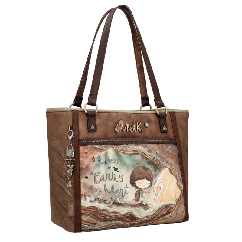 Sac shopping Anekke Core illustré avec bijou 39802-047 marron