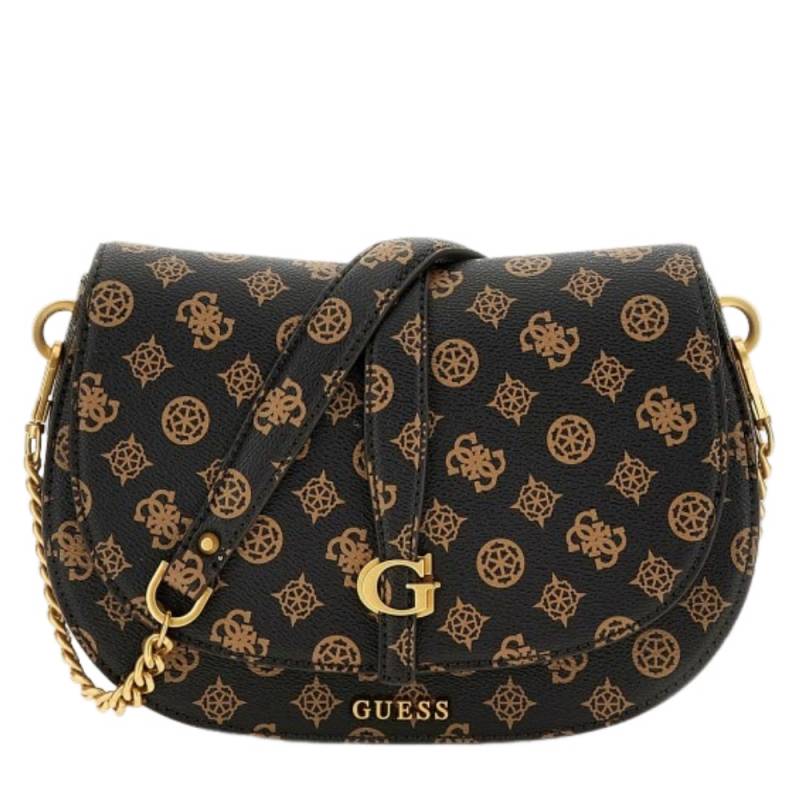 Sac bandoulière Guess imprimé logo Kuba HWPA9329200 MLO  couleur marron, vue de face