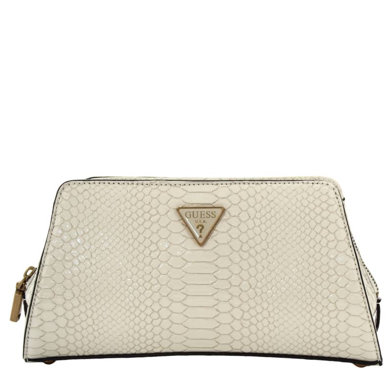 Sac à bandoulière Guess imprimé python Georgina HWKB949912 IVO couleur blanc, vue de face