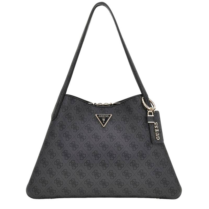 sac porté main Guess imprimé logo sora HWSG9507220 CLO couleur gris foncé, vue de face