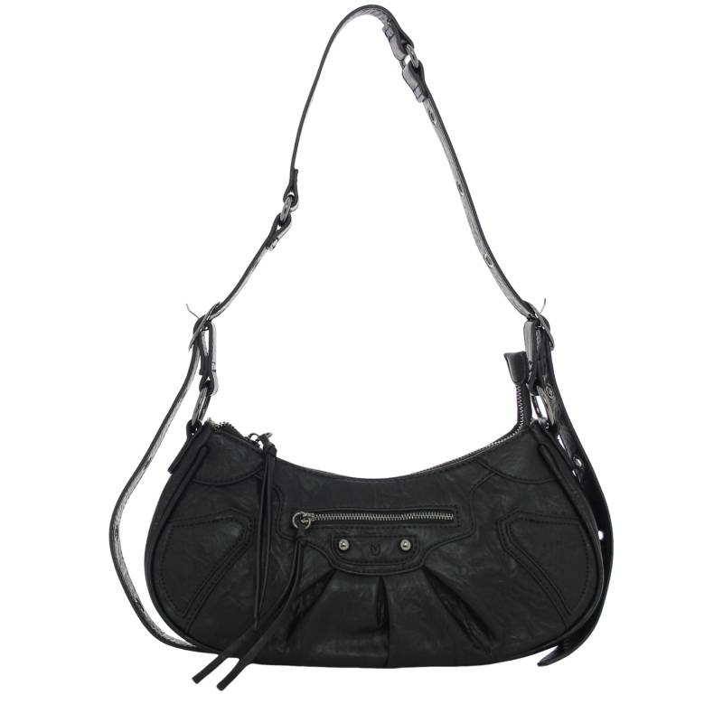 Sac porté épaule Mia & Joy effet brillant ciara MJ2051 NR couleur NOIR, vue de face