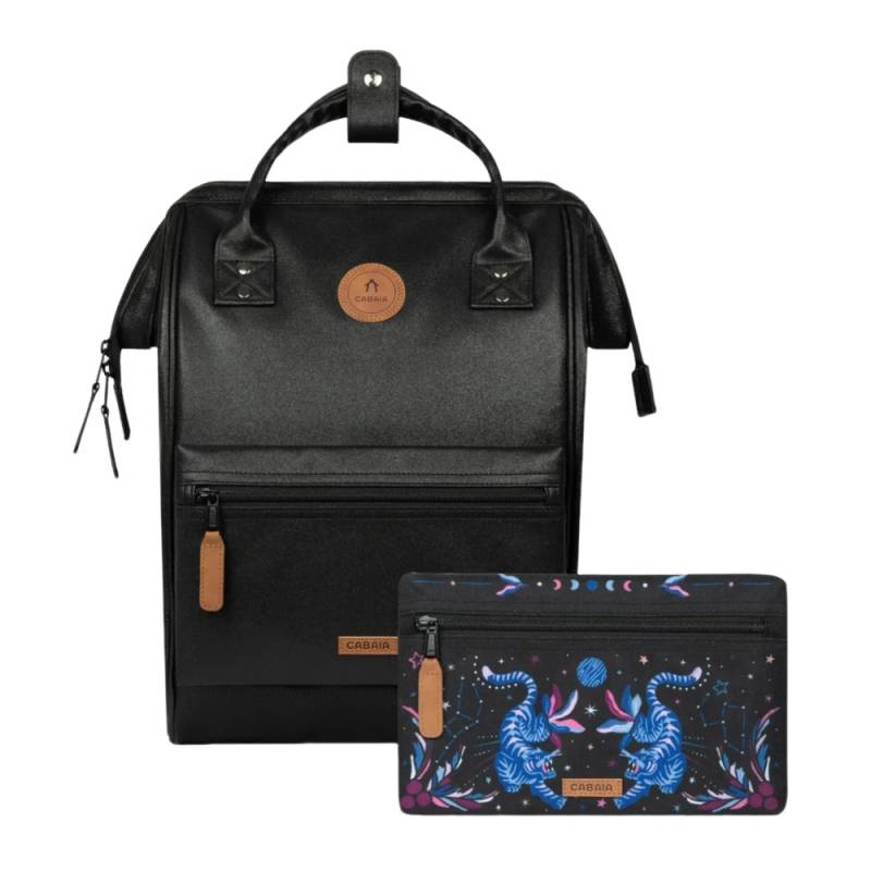 Sac à dos Cabaia Adventurer medium 23L ADV M JUPITER  couleur jupiter (noir), vue de face avec pochette