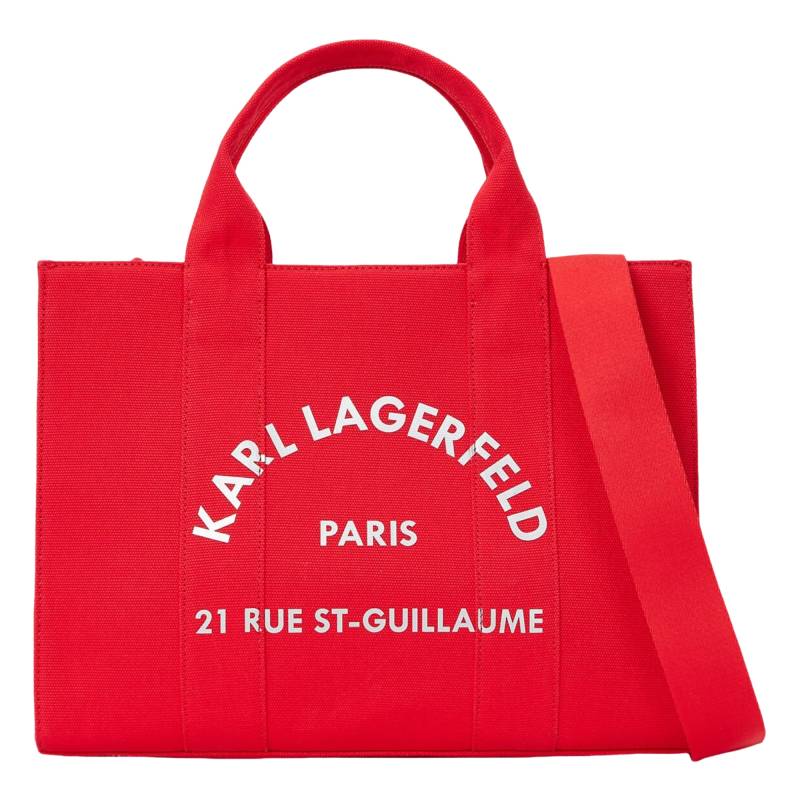 Sac porté main Karl Lagarfeld en toile tissée St-Guillaume A1W50010 034 couleur rouge, vue de face