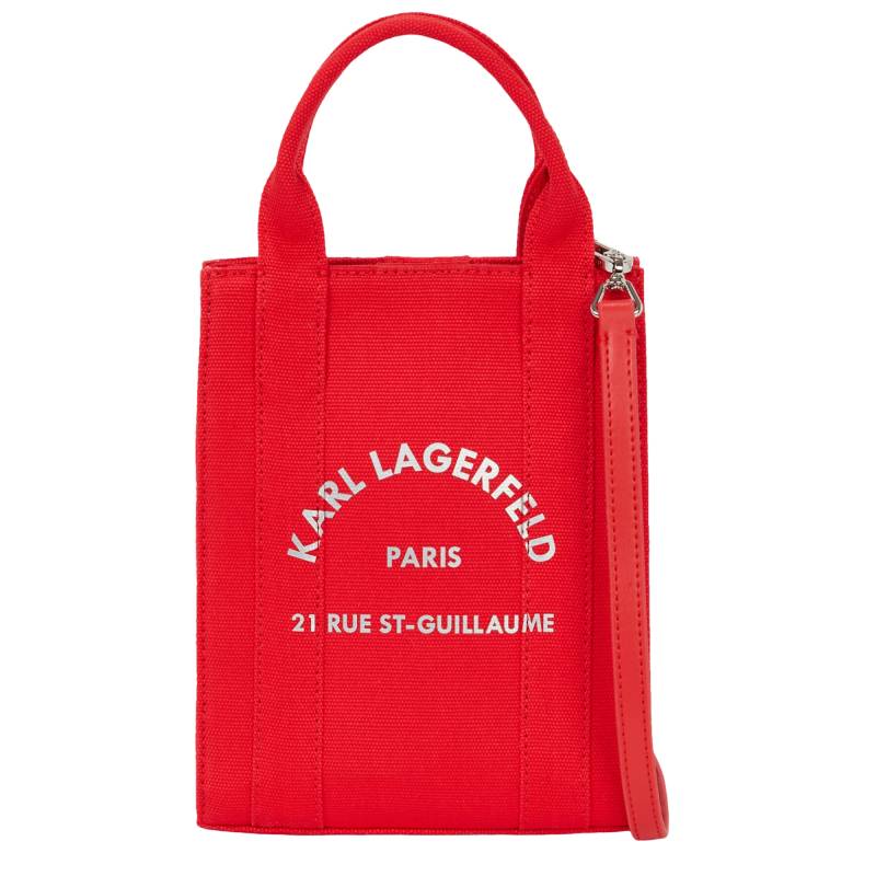 Sac porté main Karl Lagarfeld en toile tissée St-Guillaume A1W50039 034 couleur rouge, vue de face