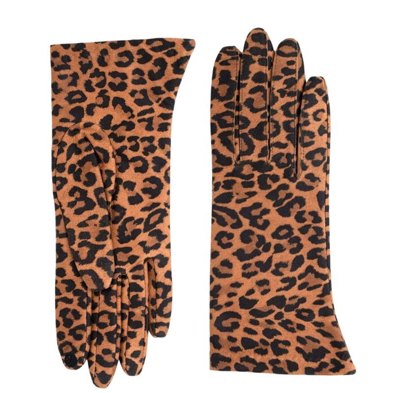 Gant Glove story Saxe en cuir d'agneau doublé soie smart touch 21001STANI7  couleur animal vue de face