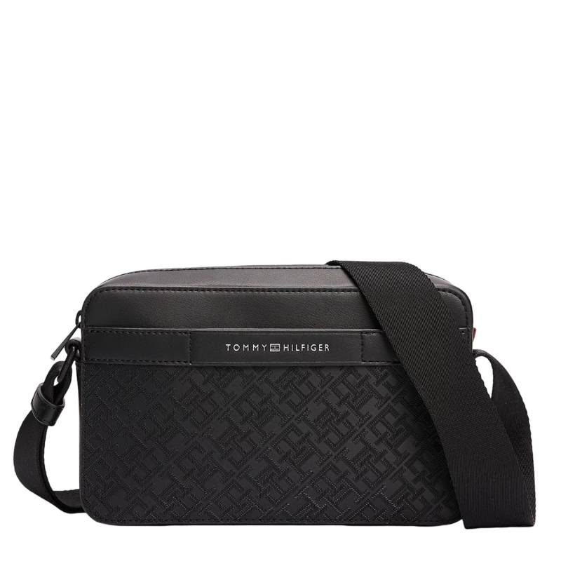 Sac reporter Tommy hilfiger TH monogram AM0AM13306 BDS couleur noir, vue de face