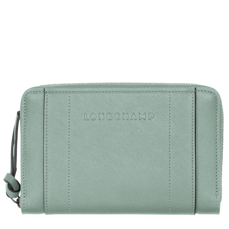 Portefeuille compact Longchamp 3D L3622HCV M07 couleur verveine, vue de face