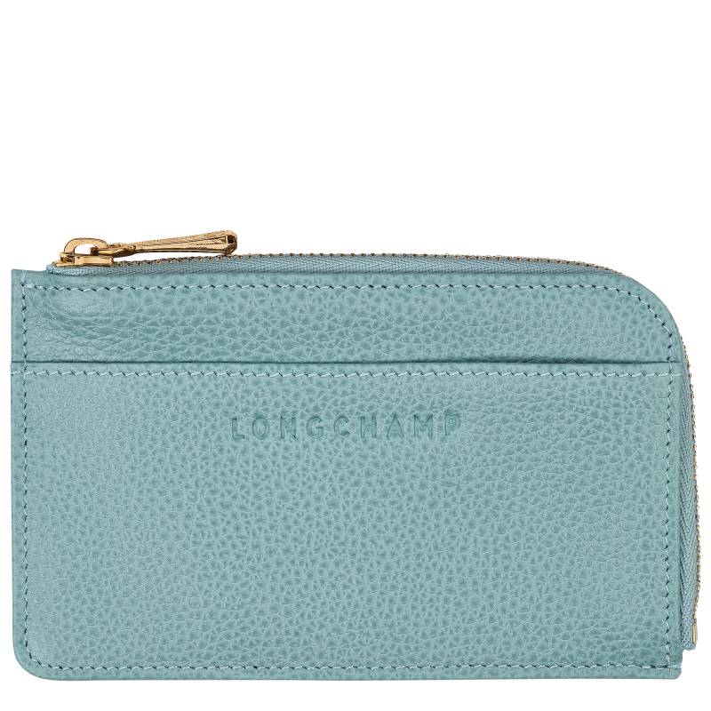 Porte-cartes Longchamp effet grainé Le Foulonné 30034021 P93 couleur Eucalyptus, vue de dos