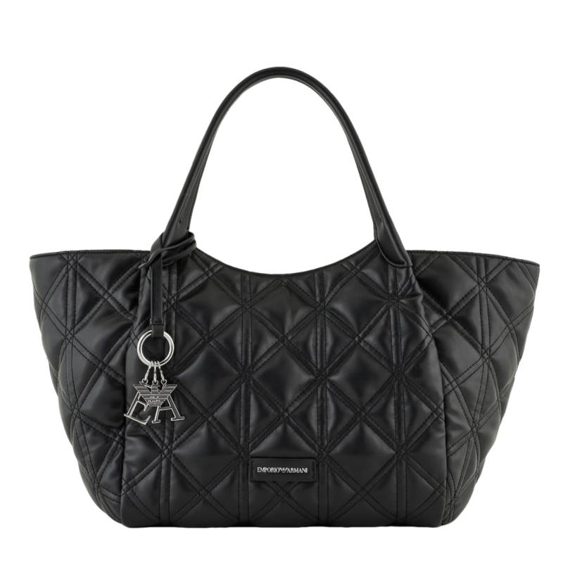 Sac cabas Emporio Armani effet nappa matelassé Y3D277 YWL2E 80001 couleur noir, vue de face