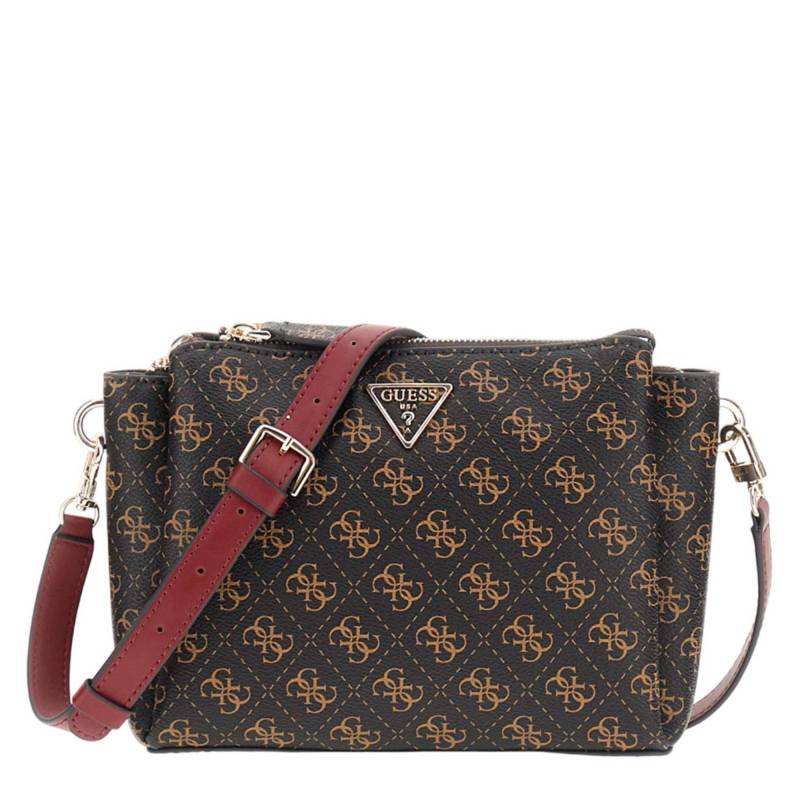 Sac bandoulière GUESS imprimé logo Noelle HWQL7879120-BRO (marron foncé) vue de face