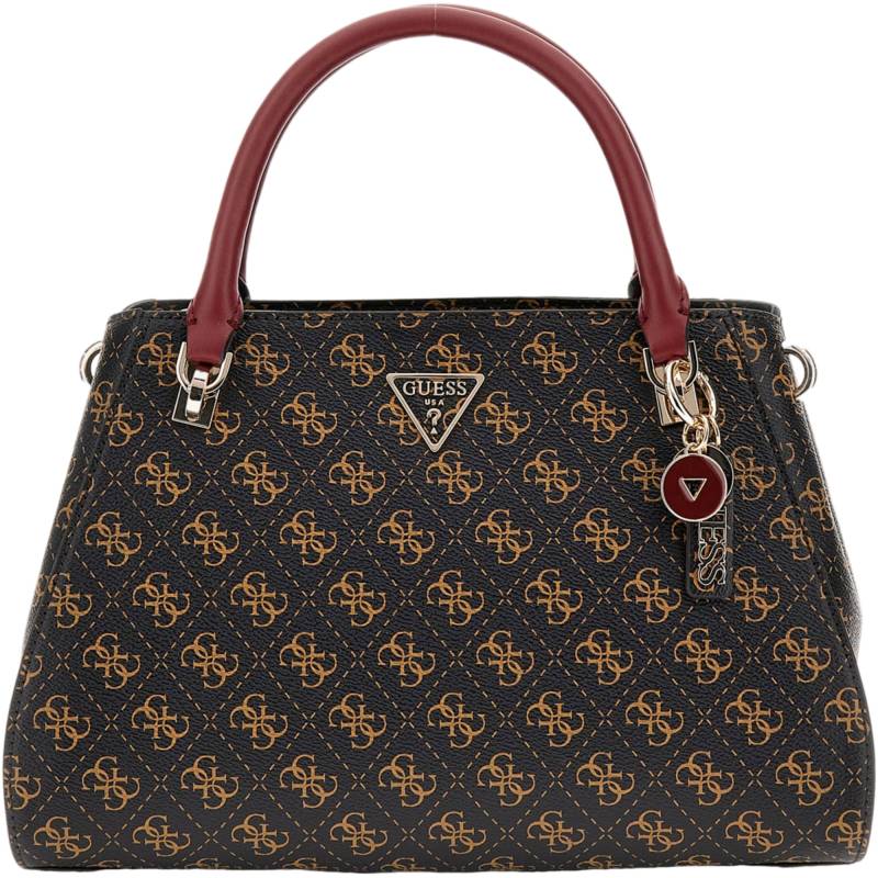 Sac à main Guess effet grainé Noelle HWQL787907BRO couleur marron vue de face