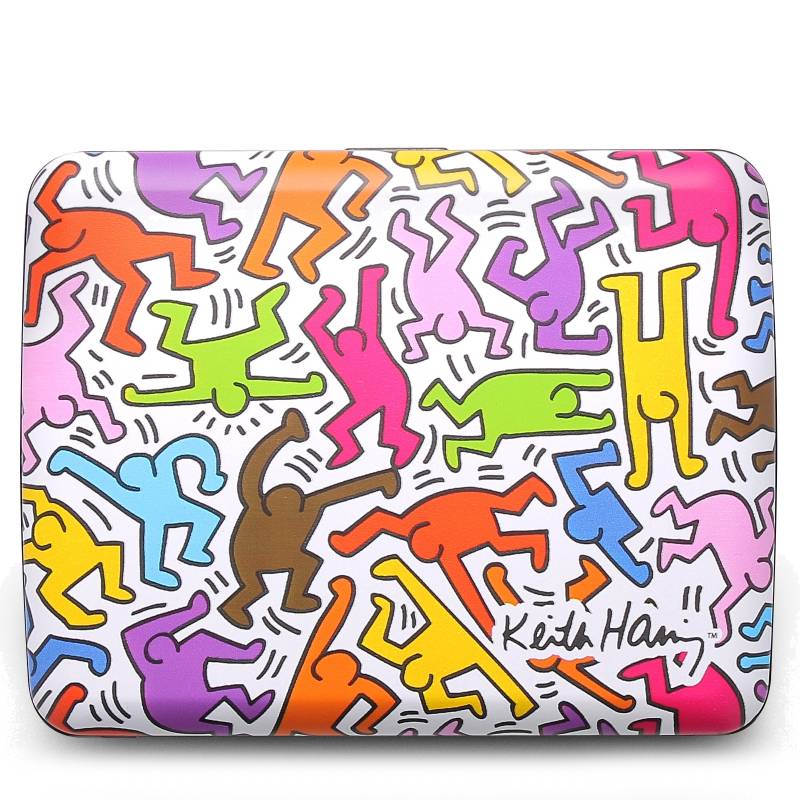 Porte-cartes de crédit aluminium grand format Ogon Smart Case V2L KH COLOR Keith Haring Color, vue de face