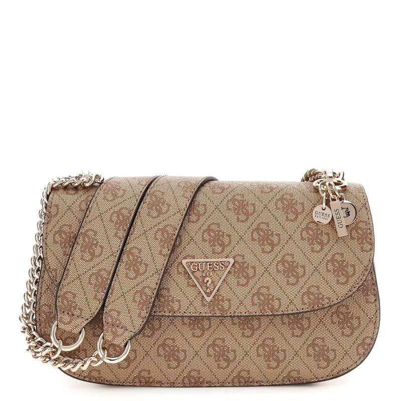 Sac bandoulière Guess à rabat convertible Eco Erica avec logo 4G HWESG951021LTL, couleur marron, vue de face