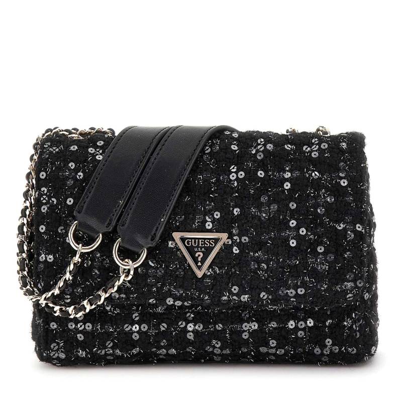 Sac bandoulière Guess avec sequins Giully HWBB874820 BLG, couleur noir or, vue de face