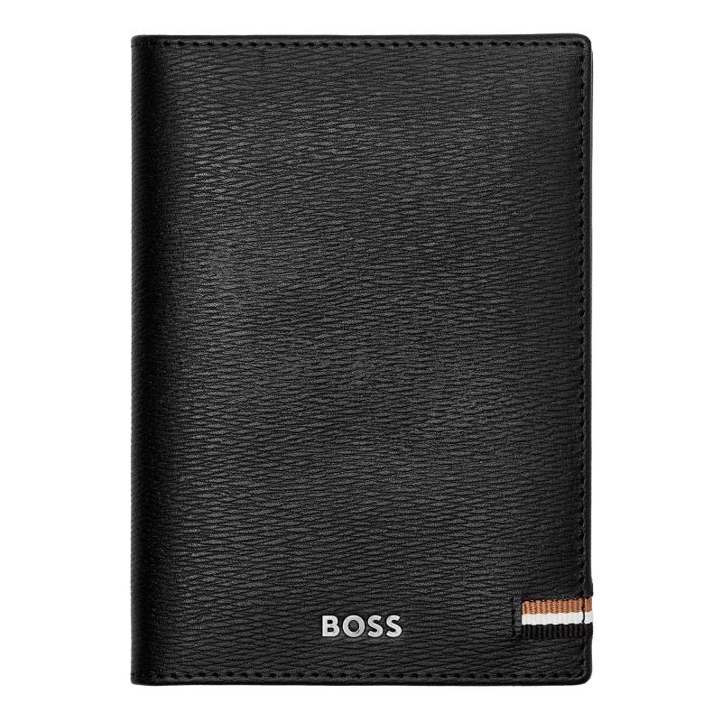 Porte-passeport Hugo Boss Iconic en cuir texturé HLP421A noir