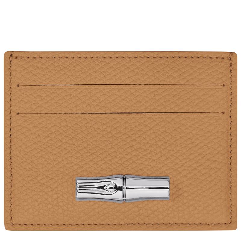 Porte-cartes longchamp effet grainé Le Roseau L3218HFP 371couleur Noix, vue de face