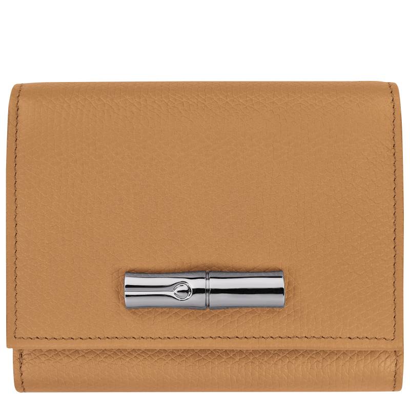 Portefeuille Longchamp multi-fente cartes Le Roseau 30021HFP371, couleur Noix, vue de face