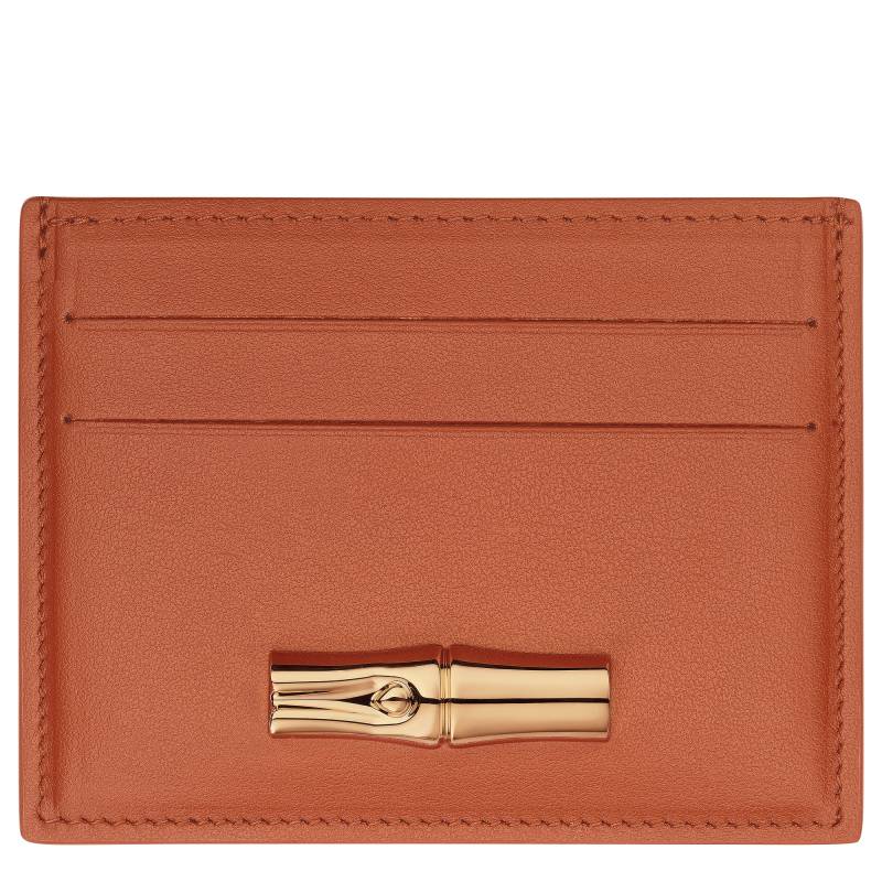 Porte-cartes en cuir Longchamp Le Roseau Sleek L3218HGCM11 Écorce (orange)