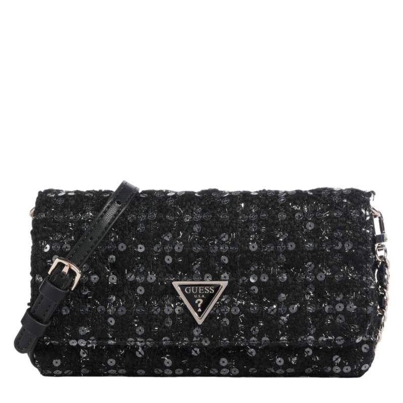 Sac bandoulière Guess avec sequins Giully HWBB874875 BLG, couleur noir, vue de face.