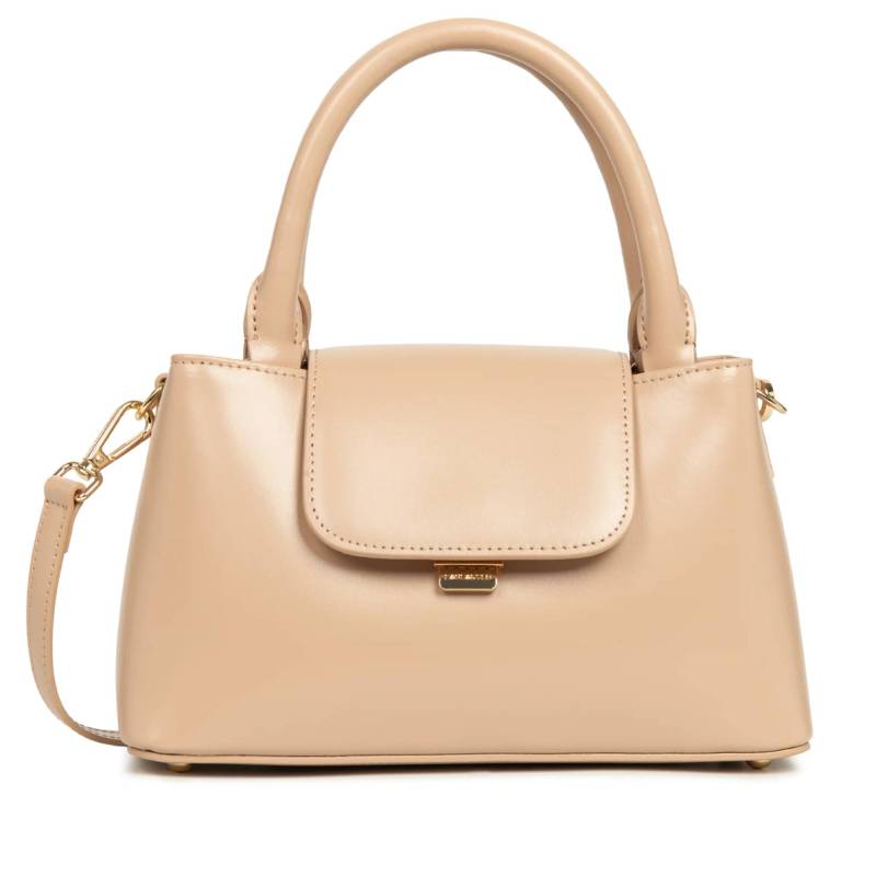 Petit sac à main Lancaster  en cuir  Suave evenly 	
480-028-BE/FO couleur beige foncé  vue de face