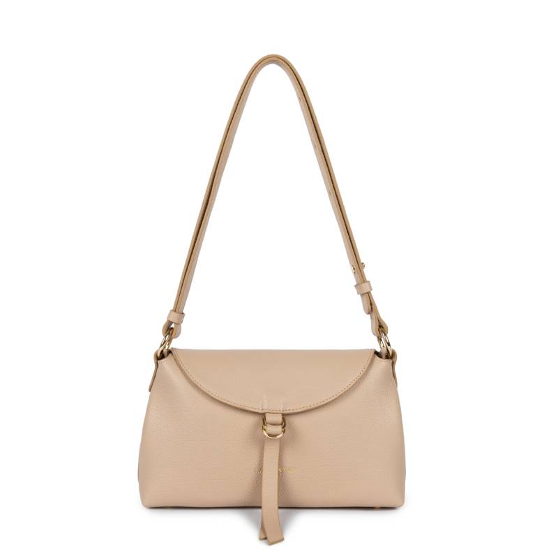 Sac trotteur Lancaster à rabat aimanté Dune Gaia 529-103-BE/FO, couleur beige foncé, vue de face