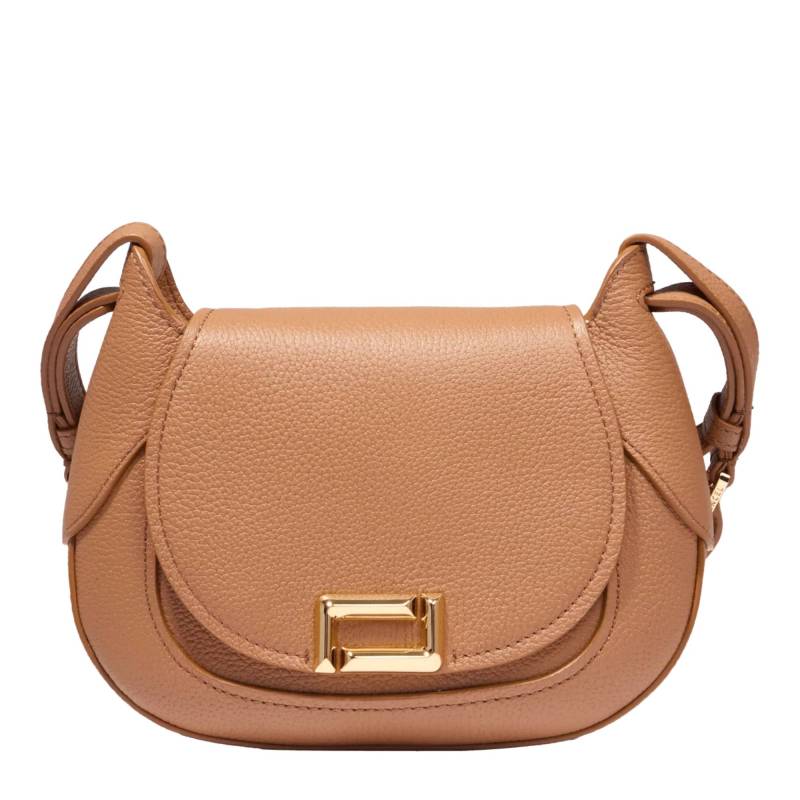 Sacoche Lancel M en cuir grainé  Paulette de Lancel A13330 20 couleur Camel, vue de face